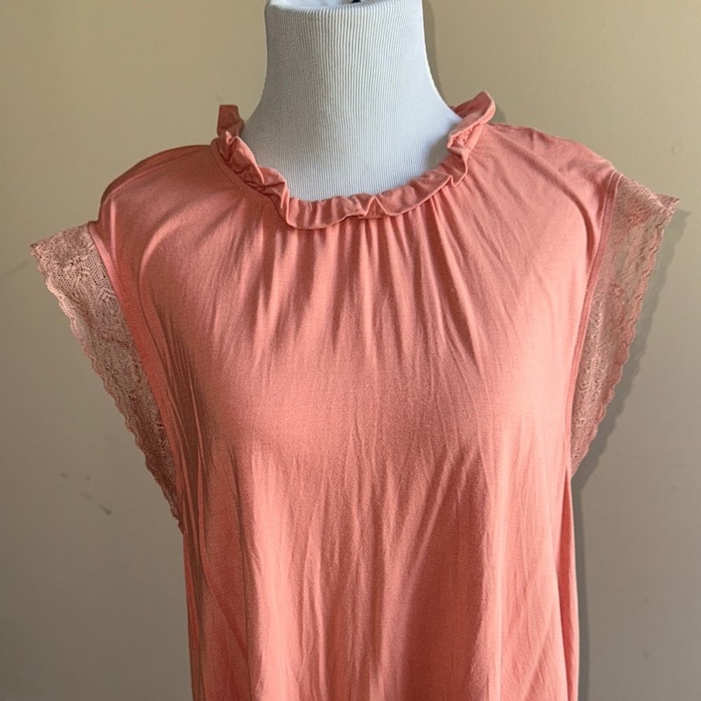 Matilda Jane GOOD HART Peach Ruffle Sleeve Top - Size L